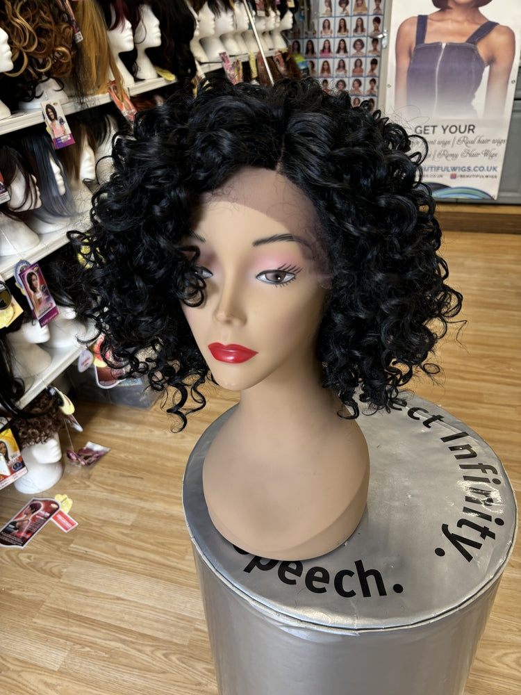 MEDIUM CURLY LACE FRONT-WIG