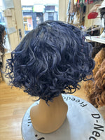 BEAUTIFUL SHORT  BLACK CURLY LACE FRONT WIG