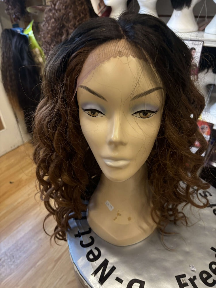 HALF BLACK HALF BROWN CURLY WIGS